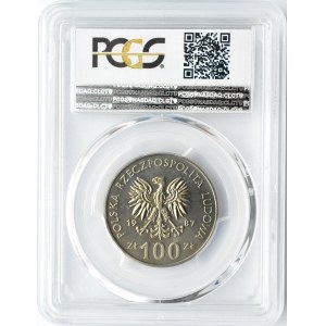 Polska, PRL, 100 złotych 1987, Kazimierz Wielki, Warszawa, PCGS MS66