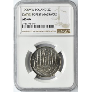 Polska, III RP, Katyń Miednoje Charków, 2 złote 1995, NGC MS66