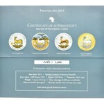 Gabon, Prestige Set 2015 - 4 mennicze monety uncjowe, w etui i pudełku