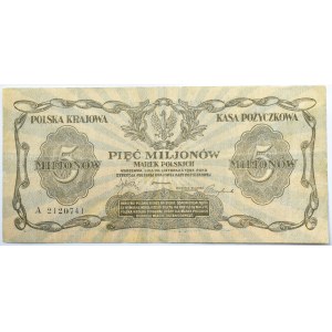 Polska, II RP, 5 milionów marek 1923, seria A, rzadkie