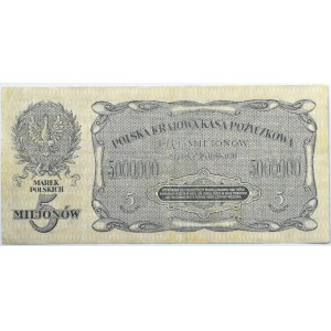 Polska, II RP, 5 milionów marek 1923, seria A, rzadkie