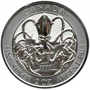Kanada, 10 dolarów 2020, Kraken, 2 uncje, Ottawa, UNC