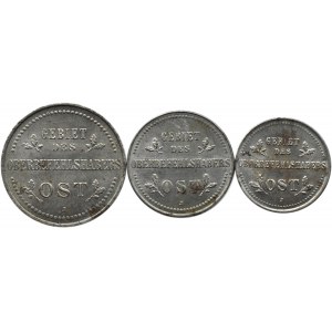 Królestwo Polskie, OST, lot 1,2,3 kopiejki 1916 J, Hamburg