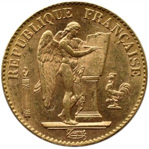 Francja, Republika, 20 franków 1893 A, Paryż, Geniusz