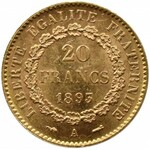 Francja, Republika, 20 franków 1893 A, Paryż, Geniusz