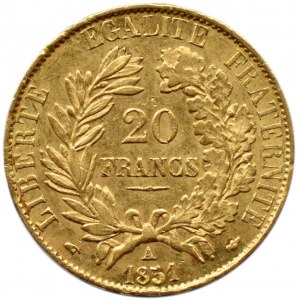 Francja, Republika, Ceres, 20 franków 1851, Paryż