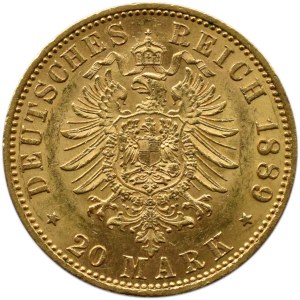 Niemcy, Prusy, Wilhelm II, 20 marek 1889 A, Berlin, rzadkie