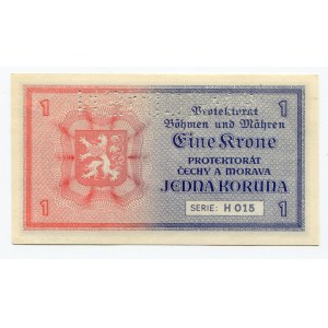 Bohemia & Moravia 1 Koruna 1940 (ND) Specimen