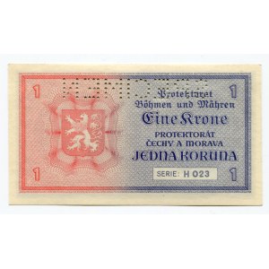 Bohemia & Moravia 1 Koruna 1940 (ND) Specimen