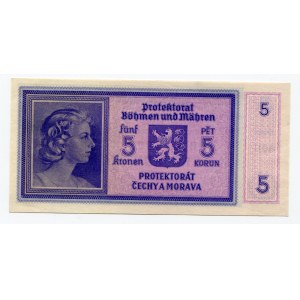 Bohemia & Moravia 5 Korun 1940 (ND)