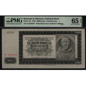 Bohemia & Moravia 1000 Korun 1942 PMG 65 EPQ