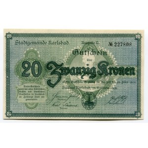 Czechoslovakia Karlsbad 20 Kronen 1918 (1919)