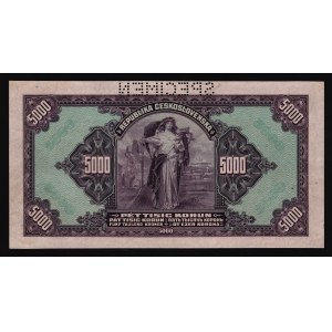 Czechoslovakia 5000 Korun 1920 Specimen