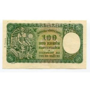 Czechoslovakia 100 Korun 1940 (1945) Specimen Adhesive Stamp