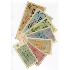 Czechoslovakia Terezin Ghetto Set of 7 Banknotes 1943
