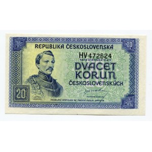 Czechoslovakia 20 Korun 1945 (ND)