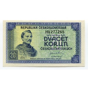 Czechoslovakia 20 Korun 1945 (ND)