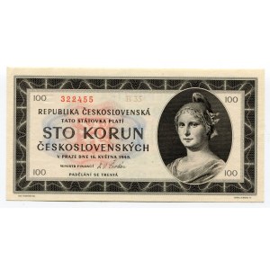 Czechoslovakia 100 Korun 1945