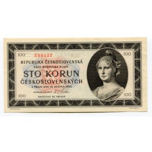 Czechoslovakia 100 Korun 1945 Specimen