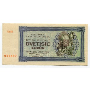 Czechoslovakia 2000 Korun 1945 Specimen