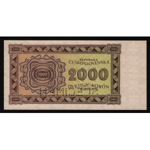 Czechoslovakia 2000 Korun 1945 Specimen