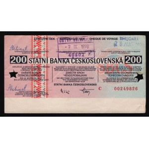 Czechoslovakia Travel Cheque 200 Korun 1978