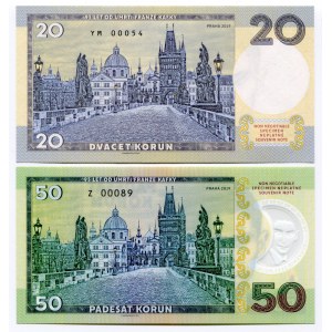 Czechoslovakia Lot of 2 Banknotes 2019 Specimen FRANZ KAFKA