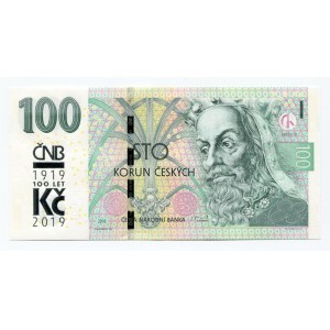 Czech Republic 100 Korun 2018 100th Anniversary of Monetary Separation Series M24