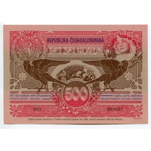 Czech Republic 3 x Commemorative Banknote 160th Anniversary of Birth of Alphonse Mucha 2020 (1919) With Consecutive Numbers