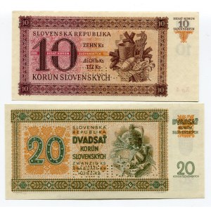 Slovakia 10 & 20 Korun 1942 - 1943 Specimen