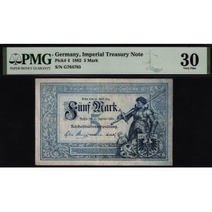 Germany - Empire 5 Mark 1882 Very Rare PMG 30