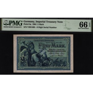 Germany - Empire 5 Mark 1904 PMG 66 EPQ