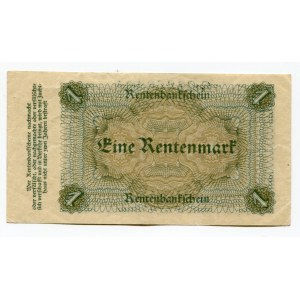 Germany - Weimar Republic 1 Rentenmark 1923