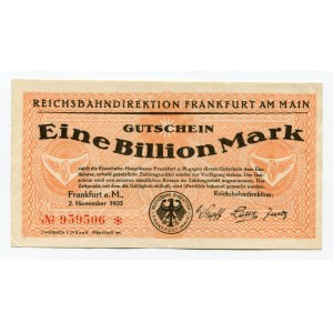 Germany - Weimar Republic 1 Billion Mark 1923