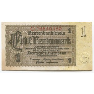 Germany - Third Reich 1 Rentenmark 1937