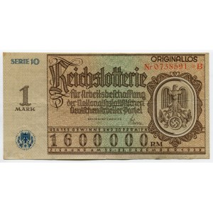 Germany - Third Reich Lottery Ticket 1 Reichsmark 1937
