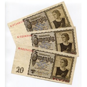 Germany - Third Reich 3 x 20 Reichsmark 1939