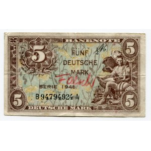 Germany - FRG 5 Deutche Mark 1948 Forgery