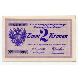 Austria 2 Kronen 1914 - 1918 (ND) POW Camp Freistadt