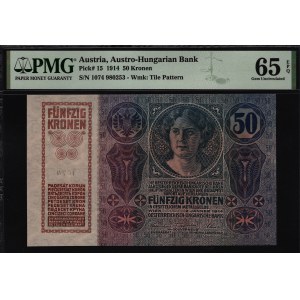 Austria 50 Kronen 1914 Rare PMG 65 EPQ