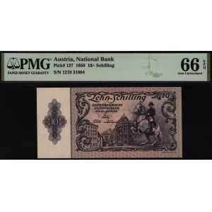 Austria 10 Schilling 1950 PMG 66 EPQ