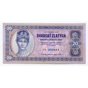 Austria-Hungary 20 Zlatych / Gulden / Forint 2020 Specimen Mária Henrieta Choteková