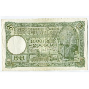 Belgium 1000 Francs 1944