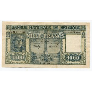 Belgium 1000 Francs 1945