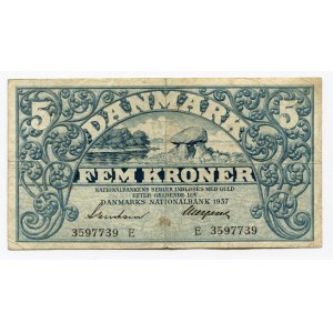 Denmark 5 Kroner 1937