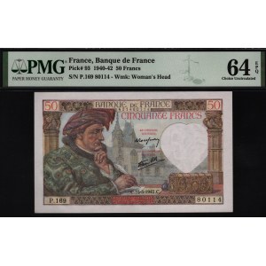 France 50 Francs 1942 PMG 64 EPQ