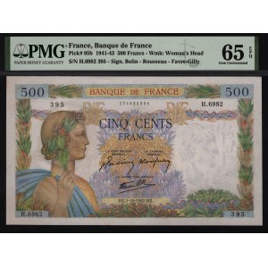 France 500 Francs 1942 PMG 65 EPQ