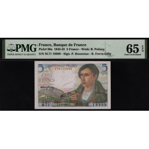 France 5 Francs 1943 PMG 65 EPQ