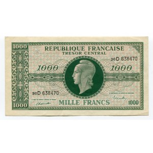 France 1000 Francs 1945 Series D