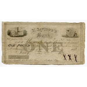 Jersey 1 Pound 1832 St. Saviours Bank